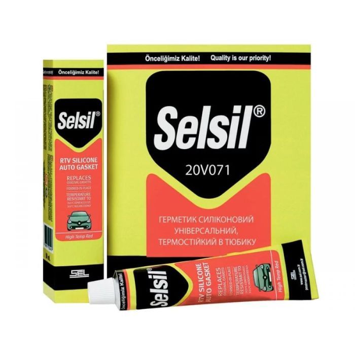 Герметик силиконовый универсальный, термостойкий, красный SELSIL V=50 мл, тюбик