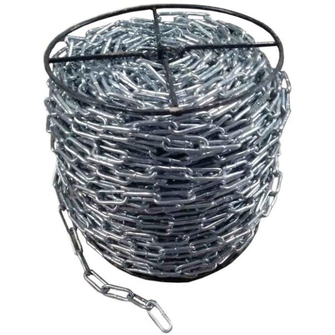 Ланцюг з довгою ланкою оцинкований ТМ VIROK DIN 5685C; Ø= 5мм, 25кг, L= 62м±1,0% (TR)