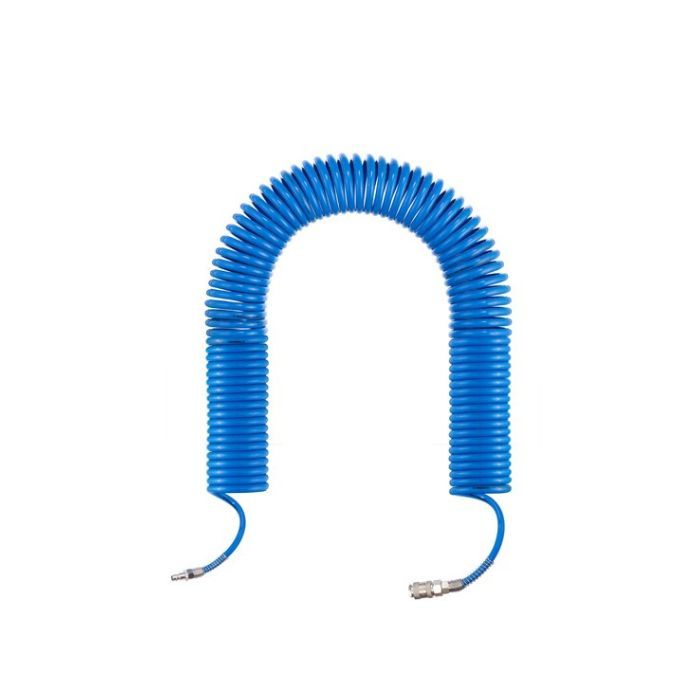 Шланг спіральний поліуретановий з швидкоз'ємними з'єднаннями 6,5х10 мм 15 м