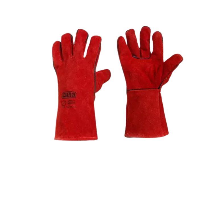 Рукавички краги зварювальника р 10.5 довжина 35 см (червоні)