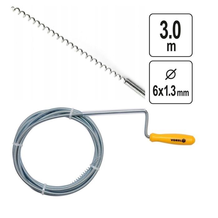 Трос пружний для чистки каналізац. труб, Ø= 6 мм, l= 3 м