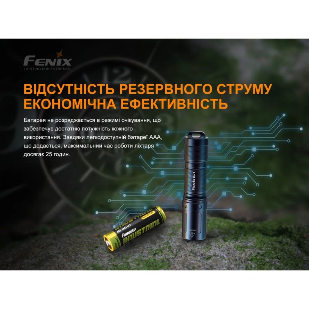 Ліхтар ручний Fenix E01 V2.0 чорний