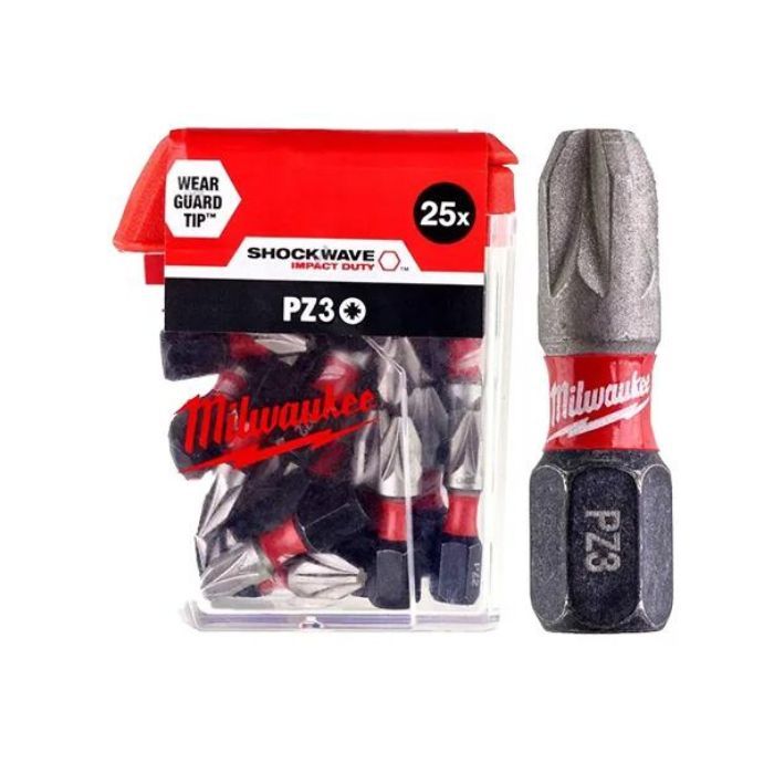 Биты Milwaukee Shockwave PZ3 25мм 25шт.