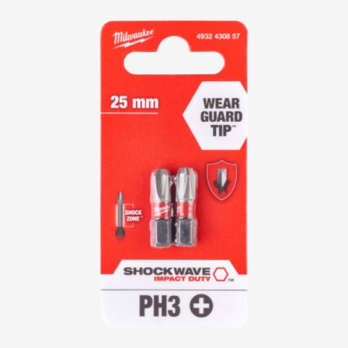 Біта Milwaukee Shockwave PH3 25мм 2шт.