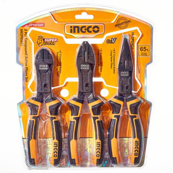 Набор шарнирно-губцевого инструмента «Profi+» 3 шт. INGCO INDUSTRIAL