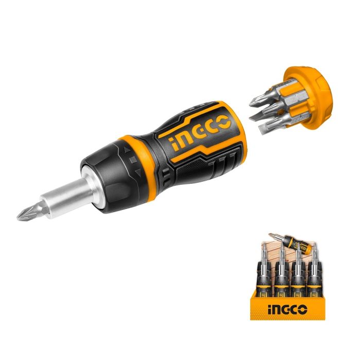 Отвертка с трещоткой 8-в-1 INGCO Super Select