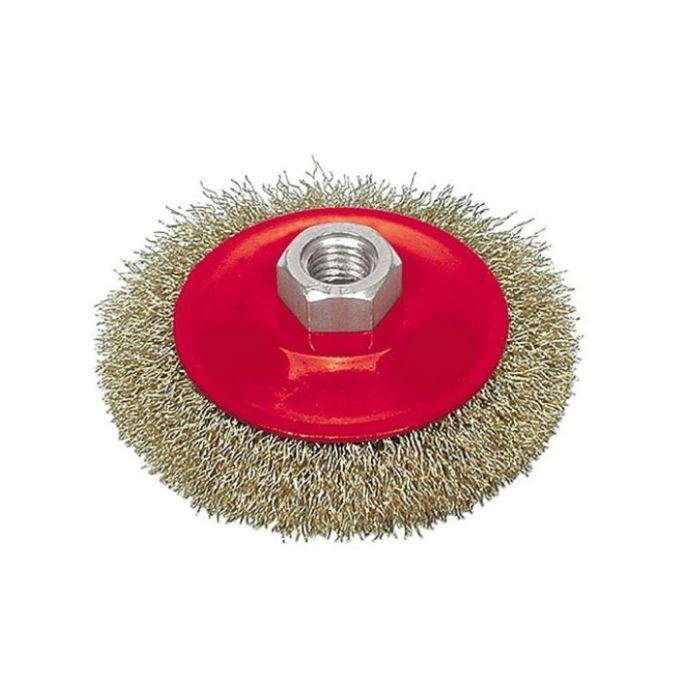 Щітка-крацовка VOREL плоска Ø=115мм з гайкою М14