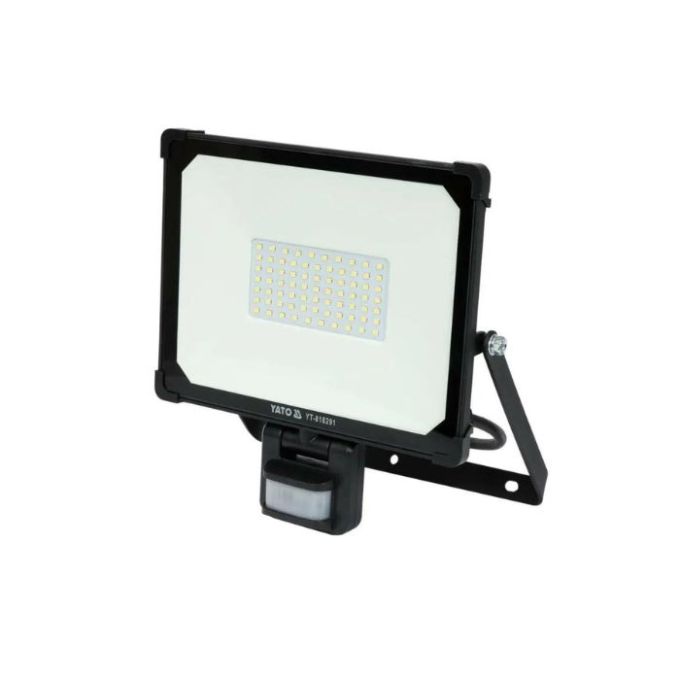 Прожектор Yato з SMD-діодним випромінювачем та датчиком руху 50 Вт (230 В) 4750 лм 75 діодів