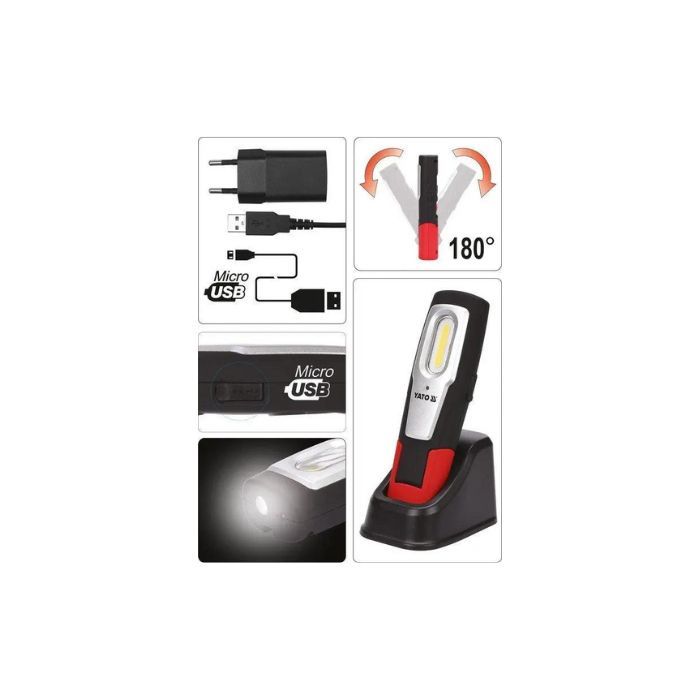 Ліхтар світлодіодний акумуляторний для майстерень Yato 2 режими 600/250 LM