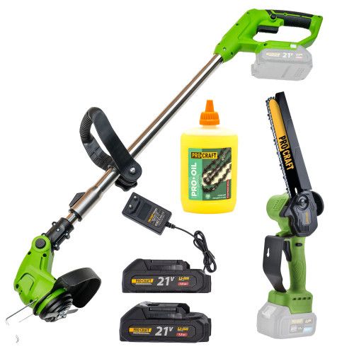 Набір Акум пила Procraft PKA24Li + Акумуляторна коса Procraft PTA24 + Олива 200 мл