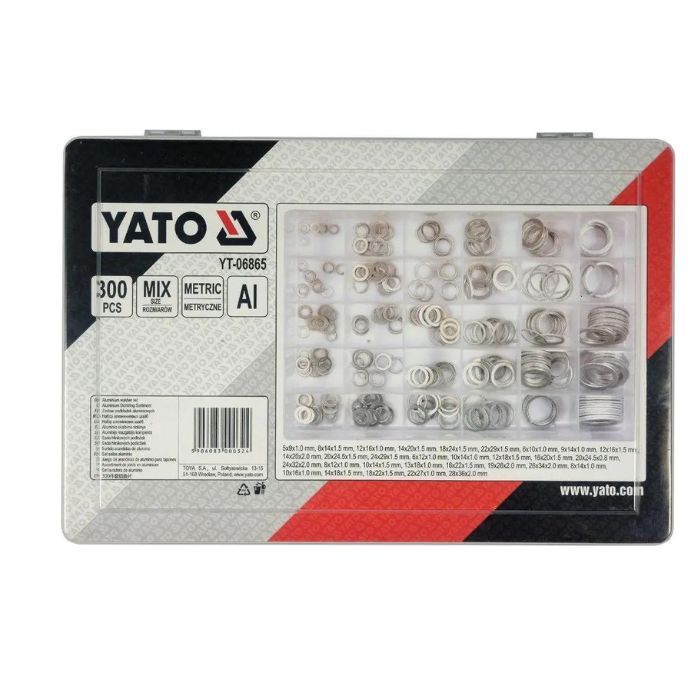Шайби алюмінієві YATO 5/9 - 28/36 мм набір 300 шт. набір