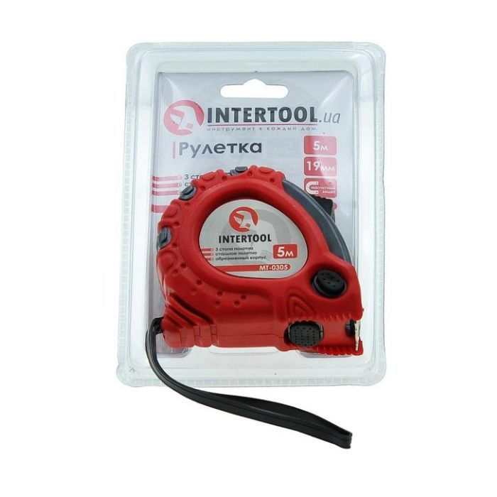 Рулетка з фіксатором 5м*19мм INTERTOOL "Супер Магніт"