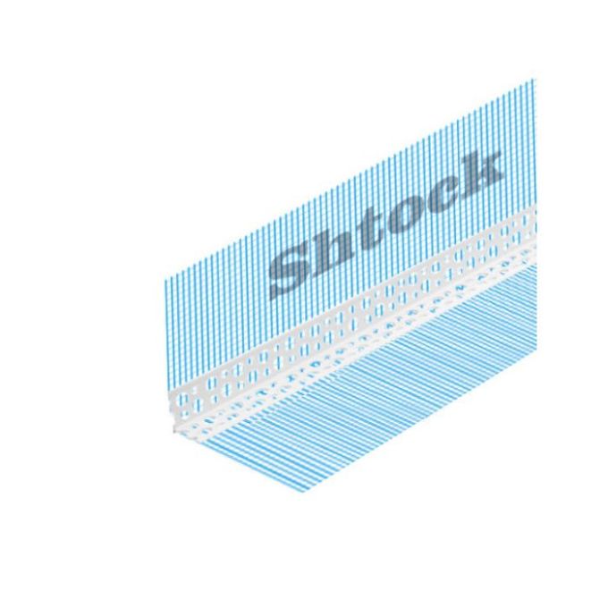 Кутник перфорований ПВХ з сіткою 160 гр/м2, 10*10 см, 3 м