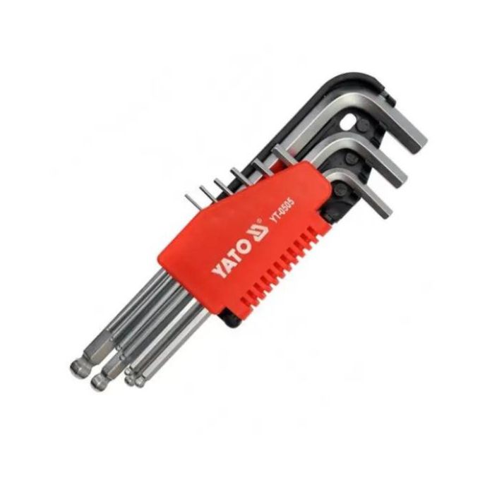 Ключі 6-гранні Г-подібні YATO: Cr-V, М1.5-10 мм, 9 шт.