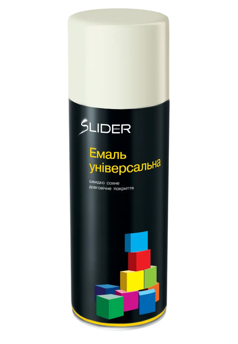 Емаль SLIDER color універсальна 9003 сніжно-біла 400 мл