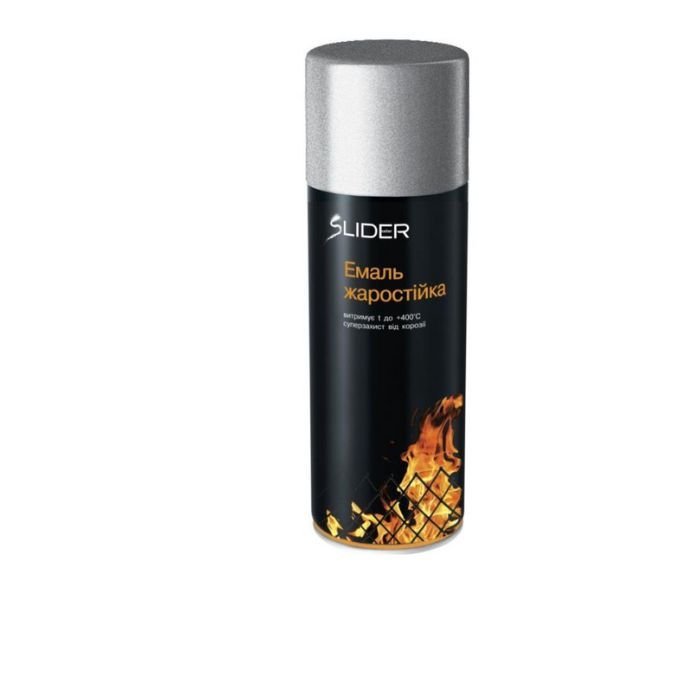 Емаль SLIDER жаростійка срібляста, в аероз. упаковці, 400мл