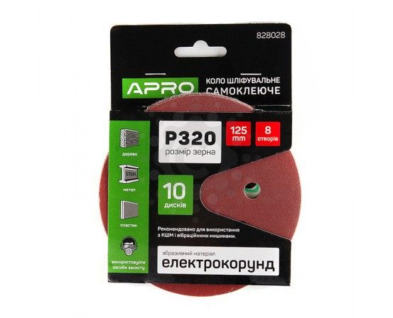 Коло шліфувальне стеаратове покриття (на липучці) 125мм Р60 APRO