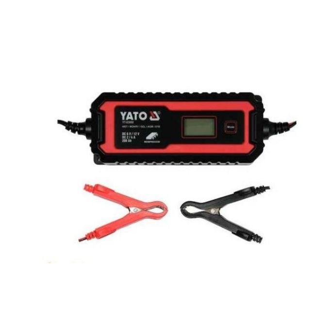 Зарядний прилад мережевий з LCD дисплеєм 230В YATO до акумуляторів 6V-2А 12V-8А, макс. 240 AГод