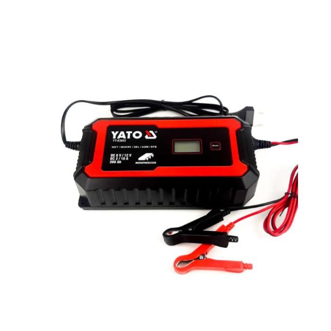 Зарядний прилад мережевий з LCD дисплеєм 230В YATO до акумуляторів 6V-2А 12V-10А, макс. 240 AГод