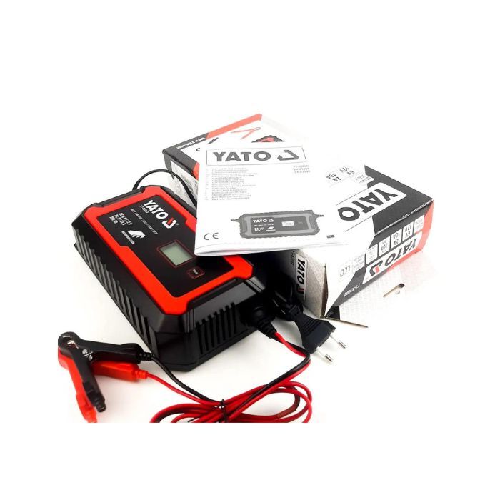 Зарядний прилад мережевий з LCD дисплеєм 230В YATO до акумуляторів 6V-2А 12V-10А, макс. 240 AГод