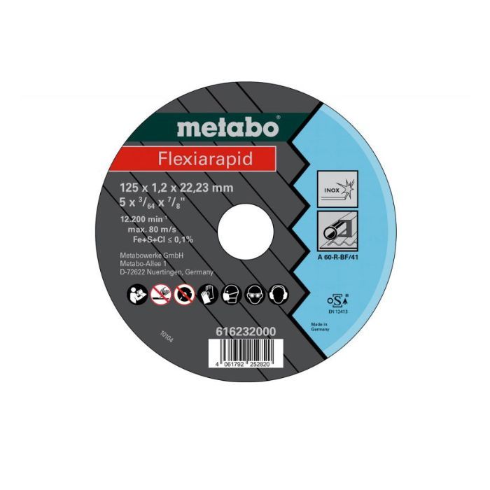 Диск відрізний Metabo Flexiarapid Inox A 60-R, 125x1.2x22.23 мм