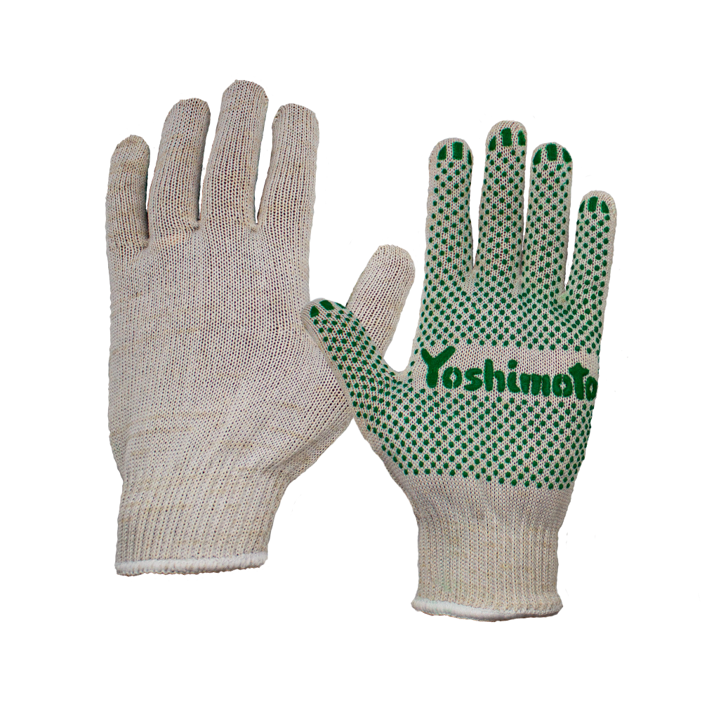 Перчатки Yoshimoto трикотажные с ПВХ-точкой (белые)
