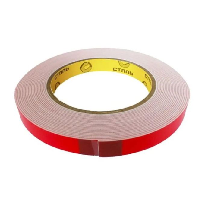 Стрічка 2-ст.монтаж.12мм х 5м червоний лайнер Сталь