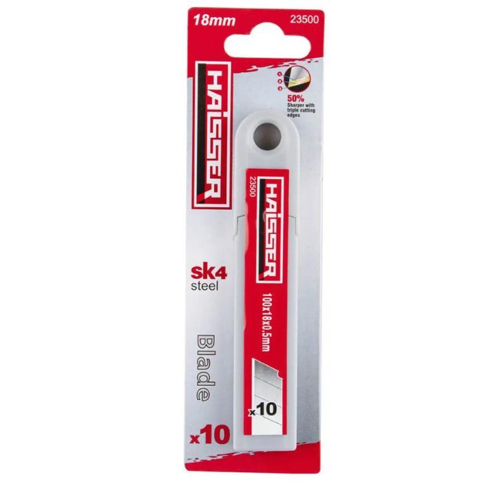 Леза сегментовані чорні 10 шт, 18х100мм , SК4, HAISSER