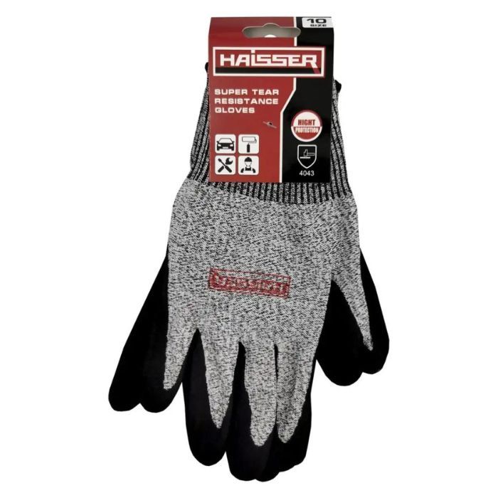 Рукавички захисні сірі з нітриловим покриттям Haisser