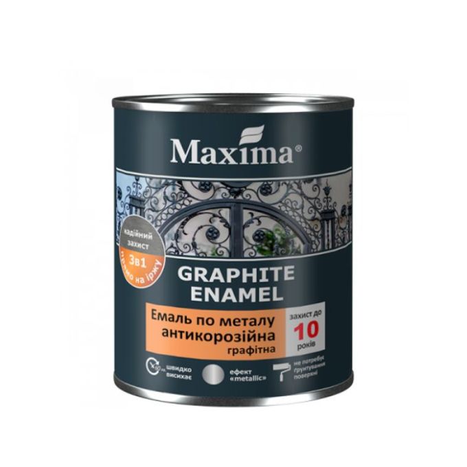Емаль антикорозійна по металу 3в1, графітна коричнева, ТМ «Maxima» - 0,75 л