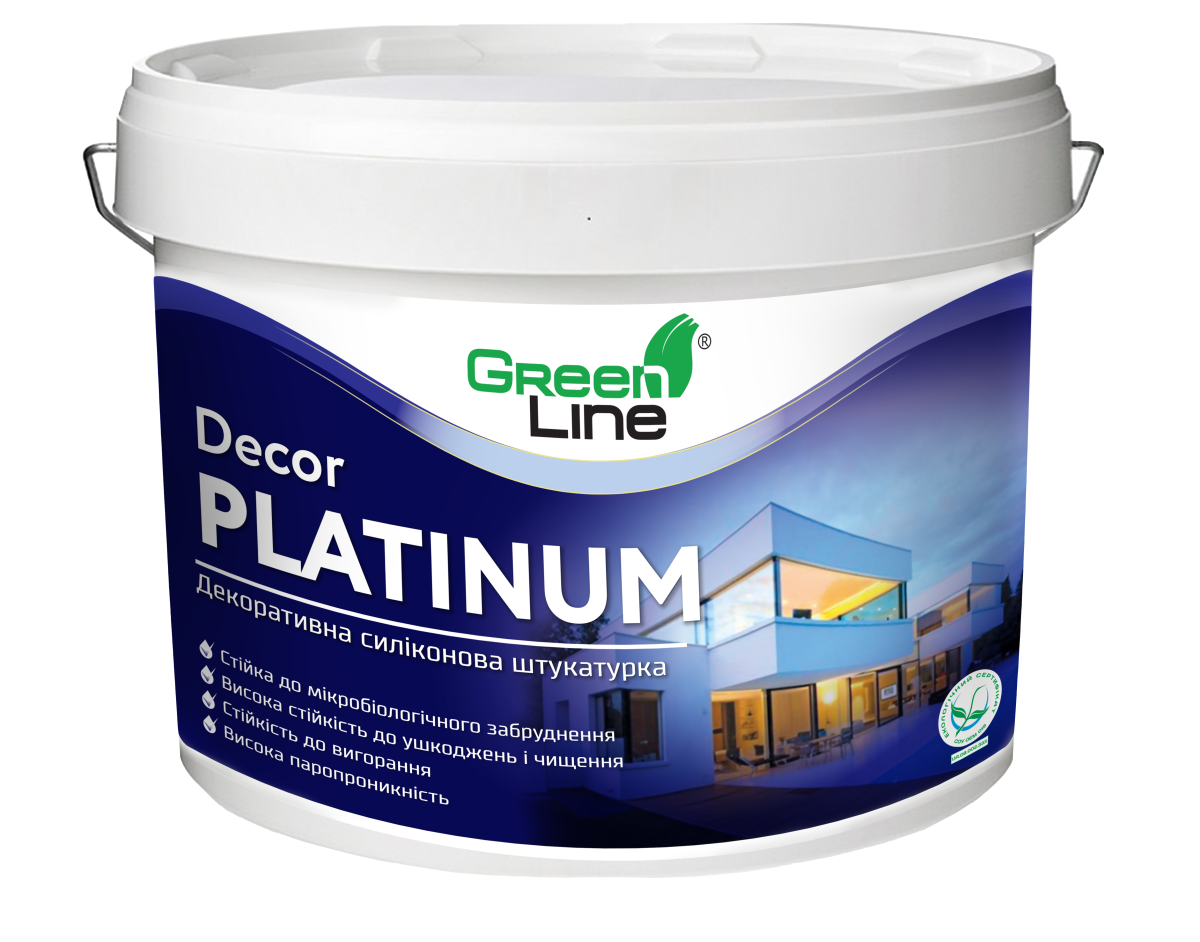 Декоративна силіконова штукатурка DECOR PLATINUM, ТМ GREEN LINE, 25 кг