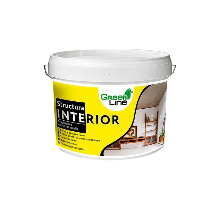 Структурна акрилова фарба STRUCTURA INTERIOR, ТМ GREEN LINE, 15 кг, 15 л