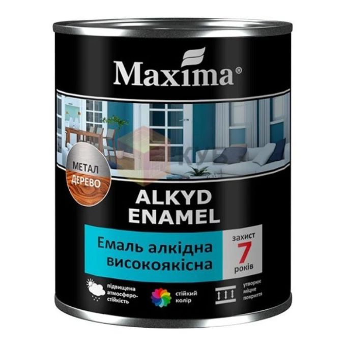 Емаль алкідна високоякісна, біла матова, ТМ «Maxima» - 2,3 кг