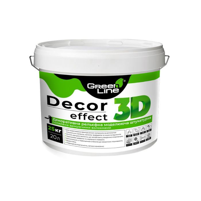 Декоративна рельєфна моделююча штукатурка посилена армуючими волокнам DECOR EFFECT 3D