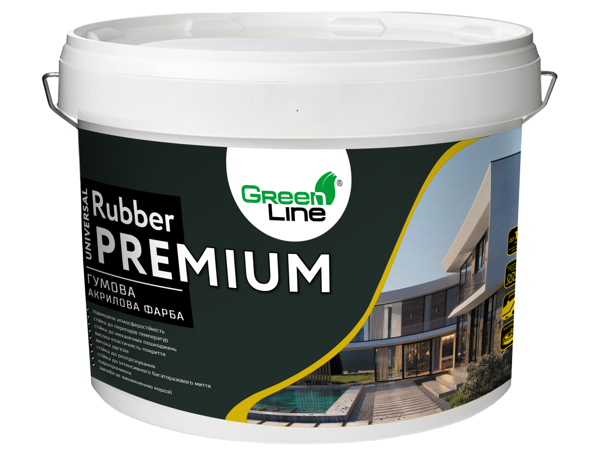 Гумова акрилова фарба UNIVERSAL RUBBER PREMIUM, 1 л