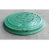 Люк садовый полимерпесчаный канализационный "УКРАИНА" зеленый, 17 кг, d=735 мм (1,5т)