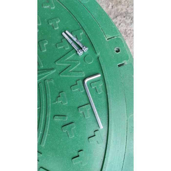 Люк садовый полимерпесчаный канализационный "УКРАИНА" зеленый, 17 кг, d=735 мм (1,5т)