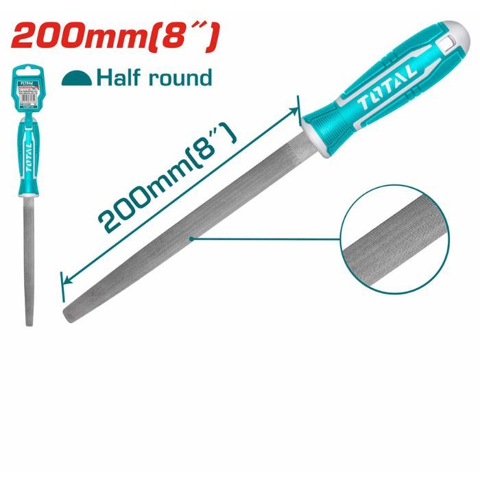 Напильник стальной полукруглый 200мм TOTAL