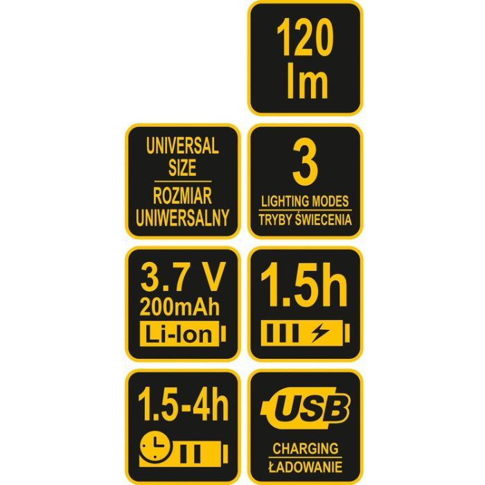 Шапка зимова сіра VOREL з акумуляторним- 3,7 В ліхтарем 120 Lm