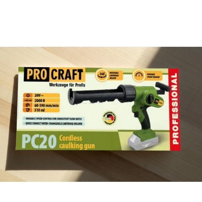 Акумуляторний пістолет для герметика Procraft PC20 (Без АКБ та ЗП)