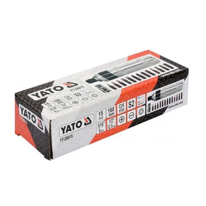 Викрутка-тримач ударна YATO з насадками 15 шт