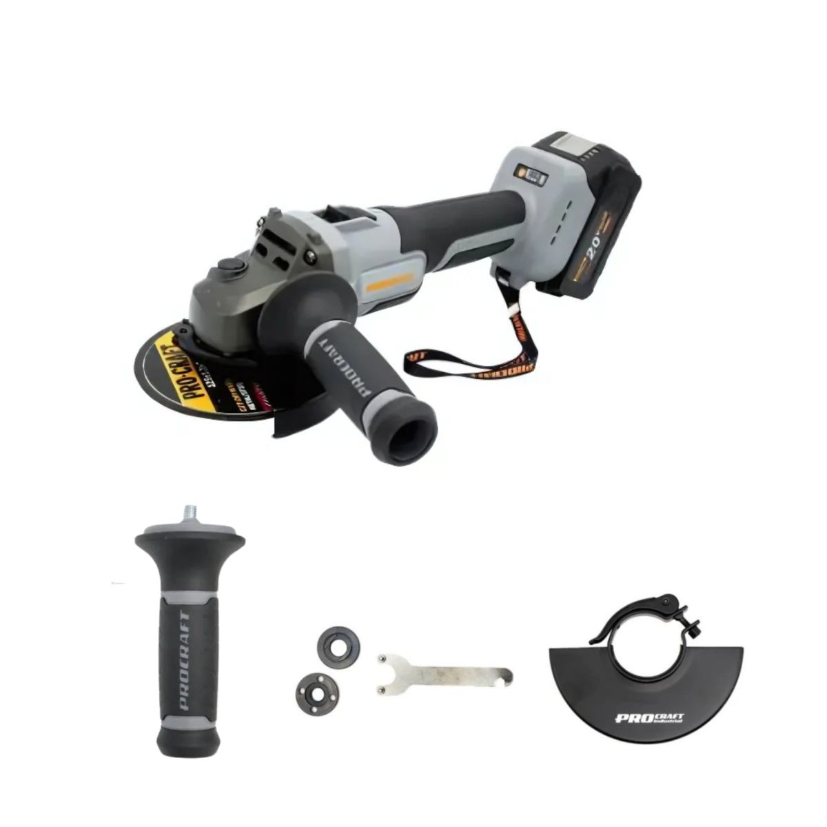 Акумуляторна болгарка Procraft industrial AG125A Сумка (1 акб та зп)