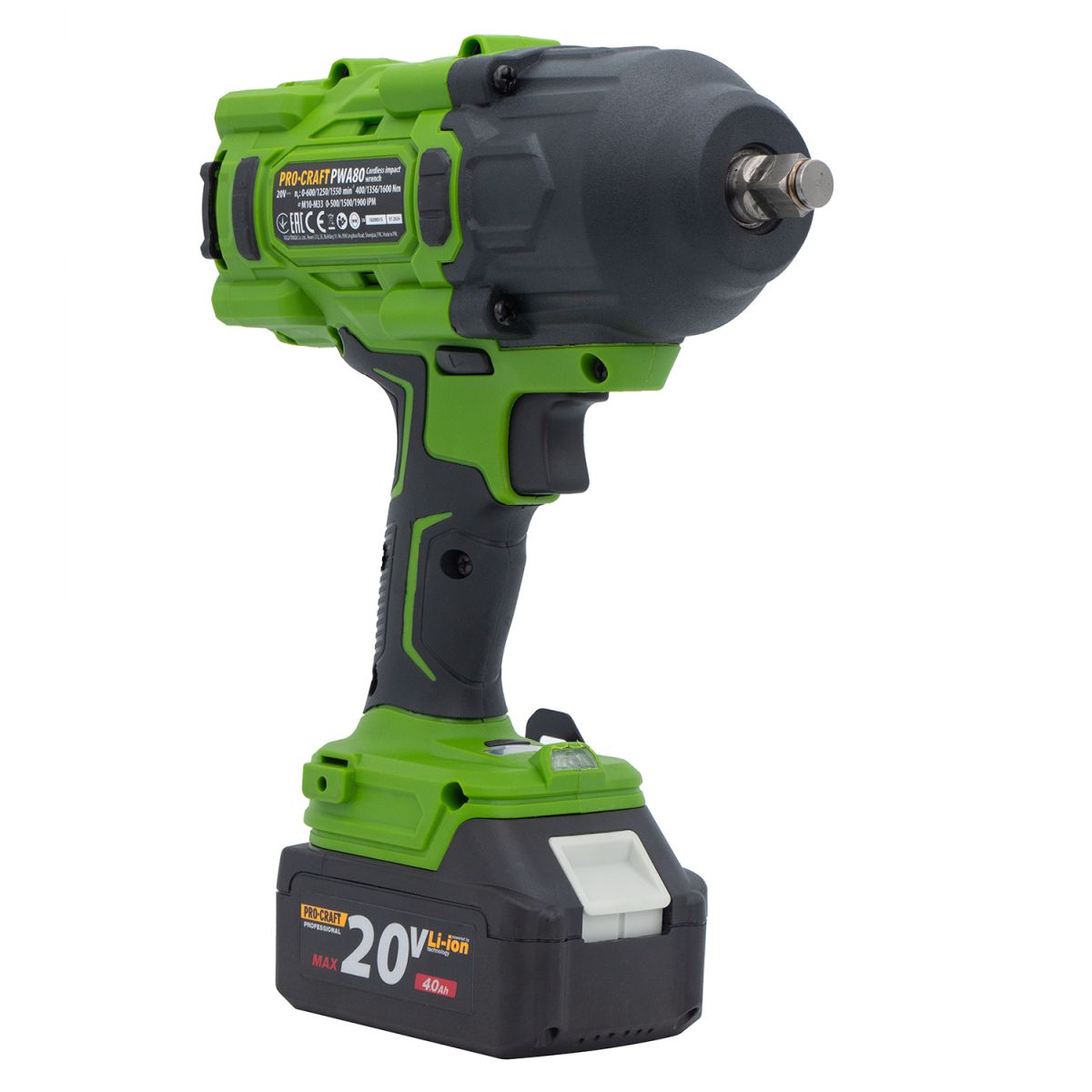 Аккумуляторный гайковерт Procraft PWA80 Кейс (с 1 АКБ и ЗУ)