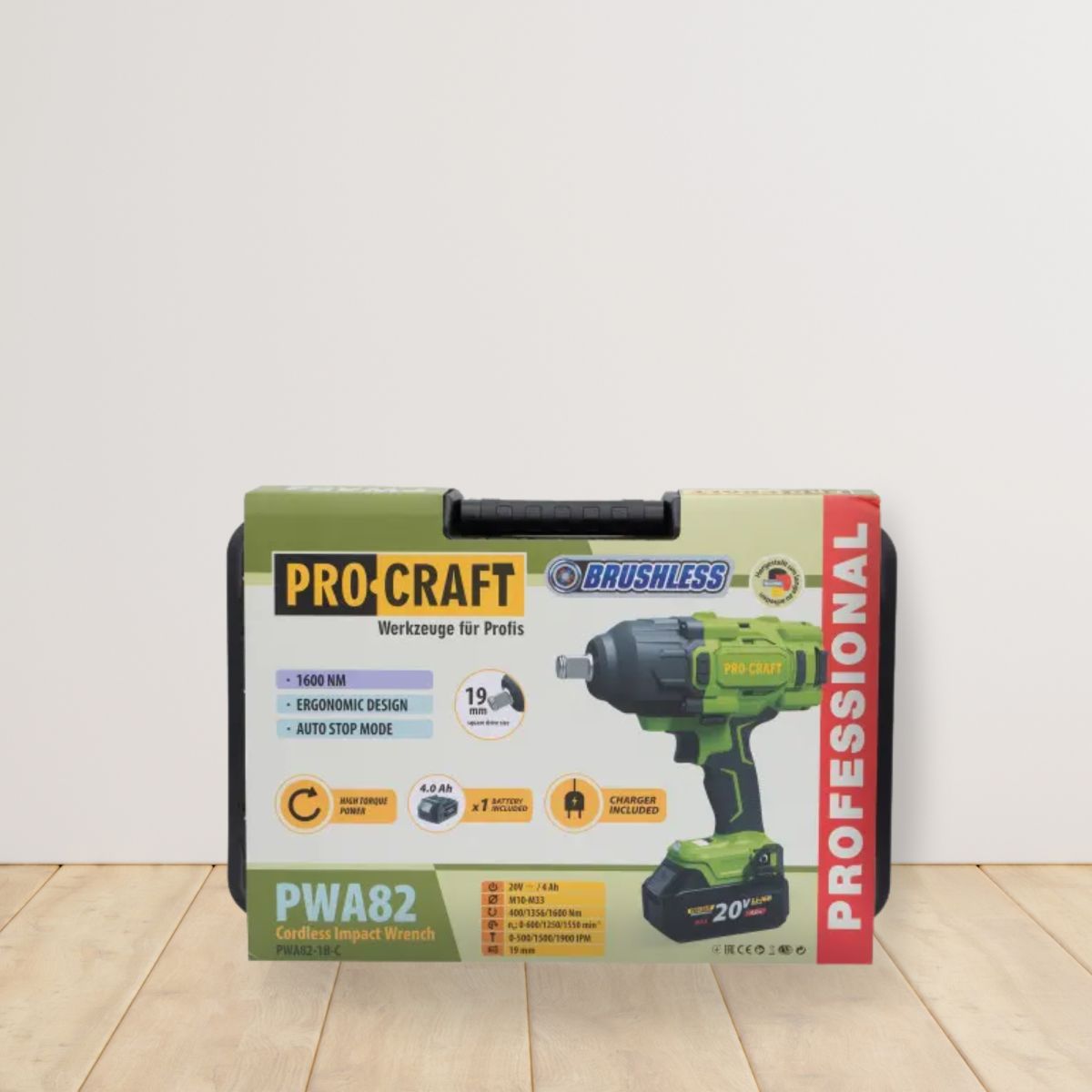 Аккумуляторный гайковерт Procraft PWA82 Кейс (с 1 АКБ и ЗУ)