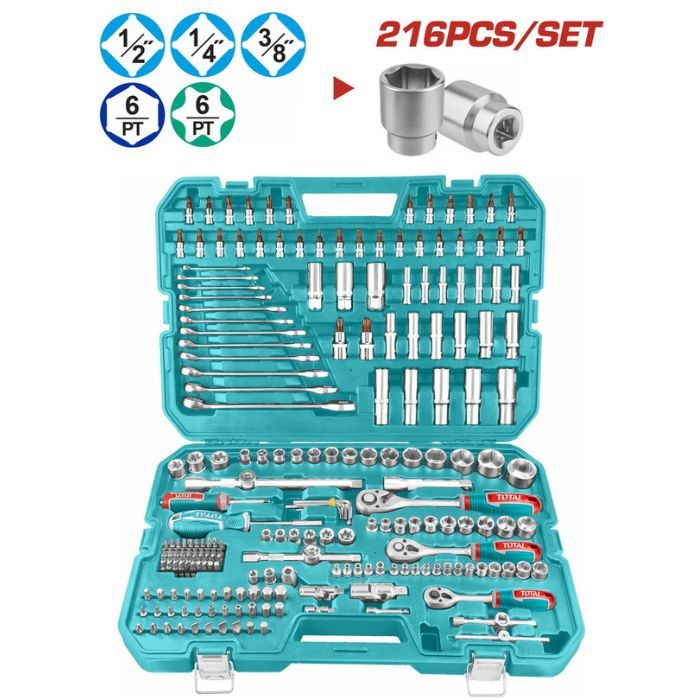 Набір комбінованих інструментів TOTAL 216 шт.