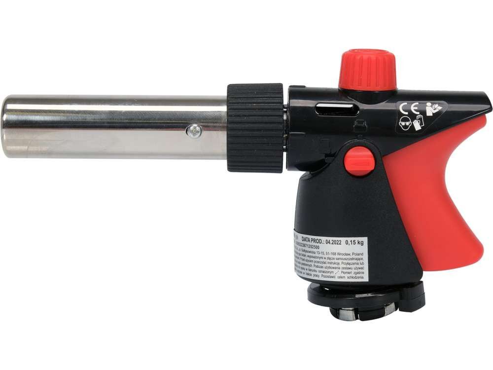 Пальник газовий YATO: цангове з'єдн. EN417. до 2кВт, п'єзоп.360°, max t°1300