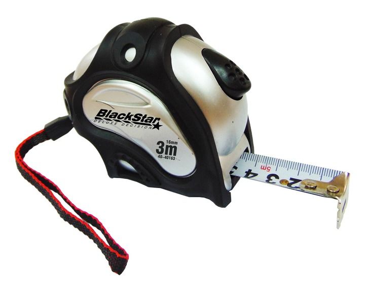 0-40163 (20163) Рулетка Self lock POWER TAPE +Mg 3м*16мм "BlackStar"