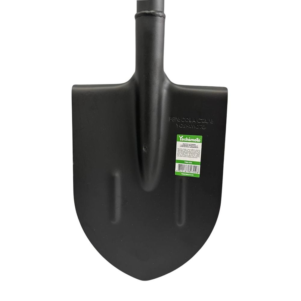 Лопата штикова Yoshimoto з ребрами жорсткості з металевим держаком