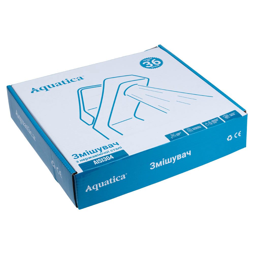 Змішувач KT Ø35 для раковини литий на гайці SS AQUATICA KT-1A170P