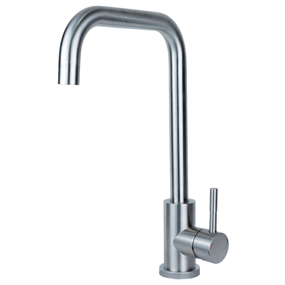 Смеситель KT Ø35 для кухни Г-гусак на гайке SS AQUATICA KT-4B270P